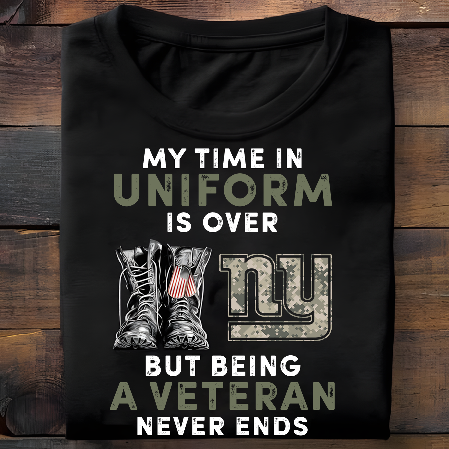 NYG x NFL My Time In Uniform Is Over But Being A Veteran Never Ends 2D Shirt DatND ThuongNH
