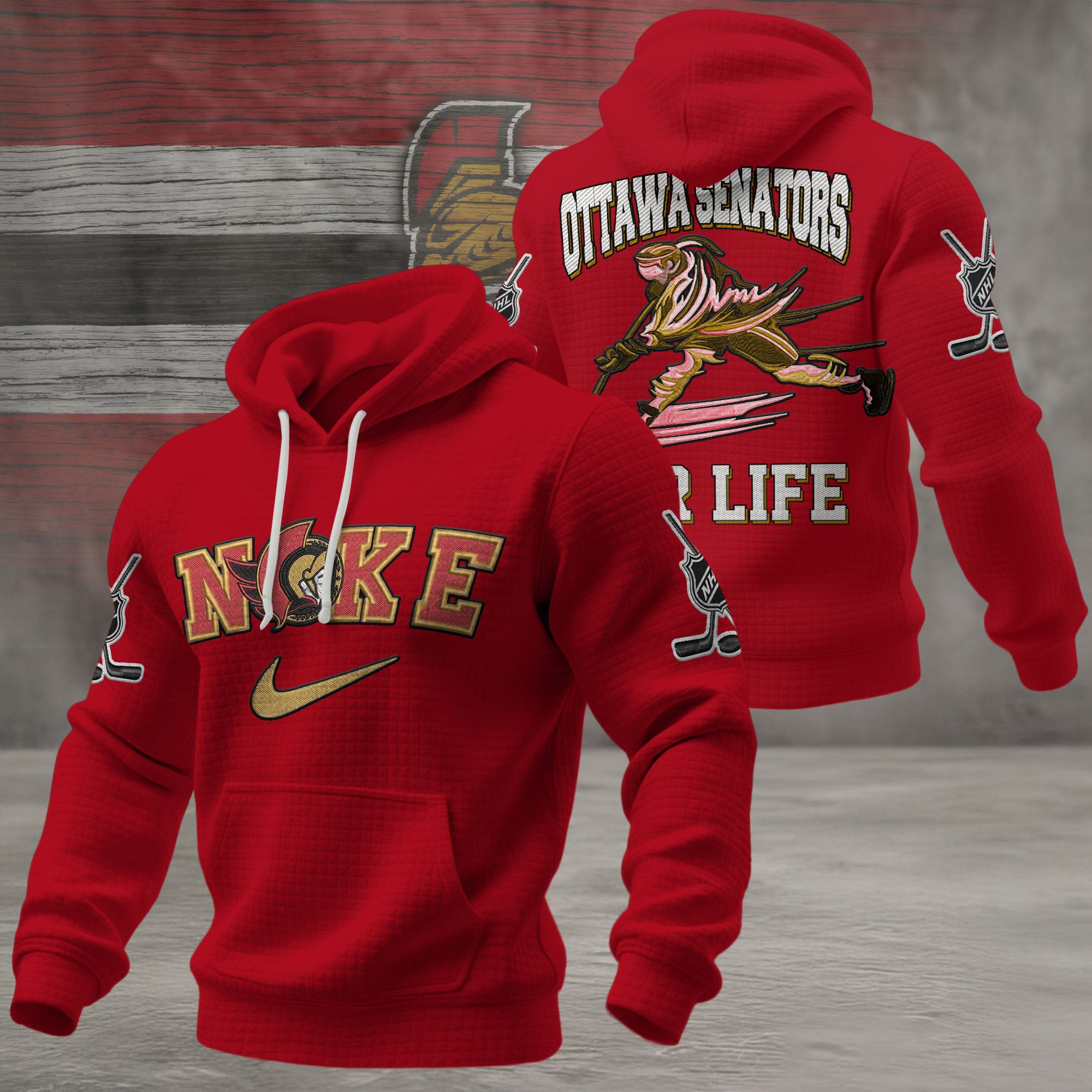 Ottawa Senators | Premium NHL For Life Waffle Hoodie