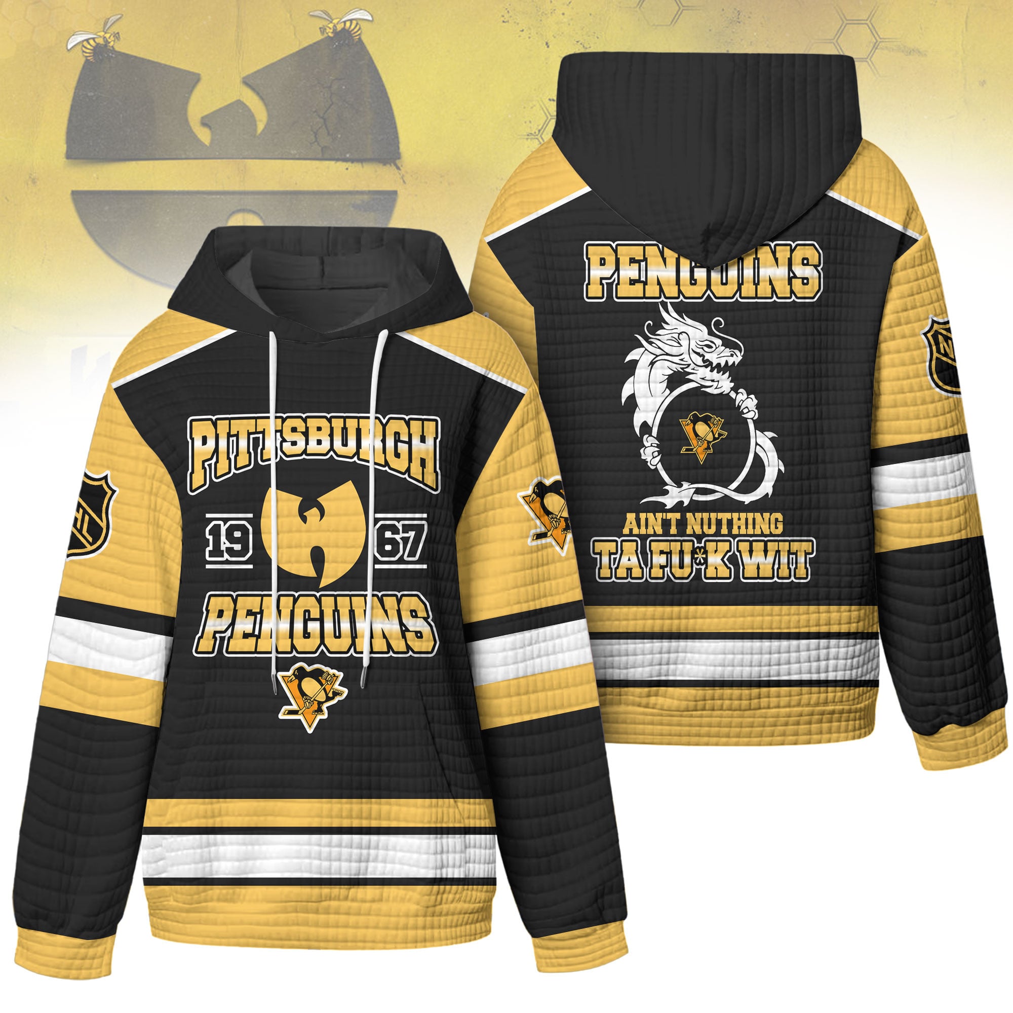 Pittsburgh Penguins | Premium NHL Wu-Tang Clan Waffle Hoodie