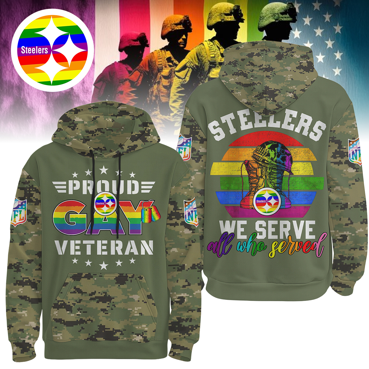 Pittsburgh Steelers | Premium Gay Veteran 3D Hoodie Shirt