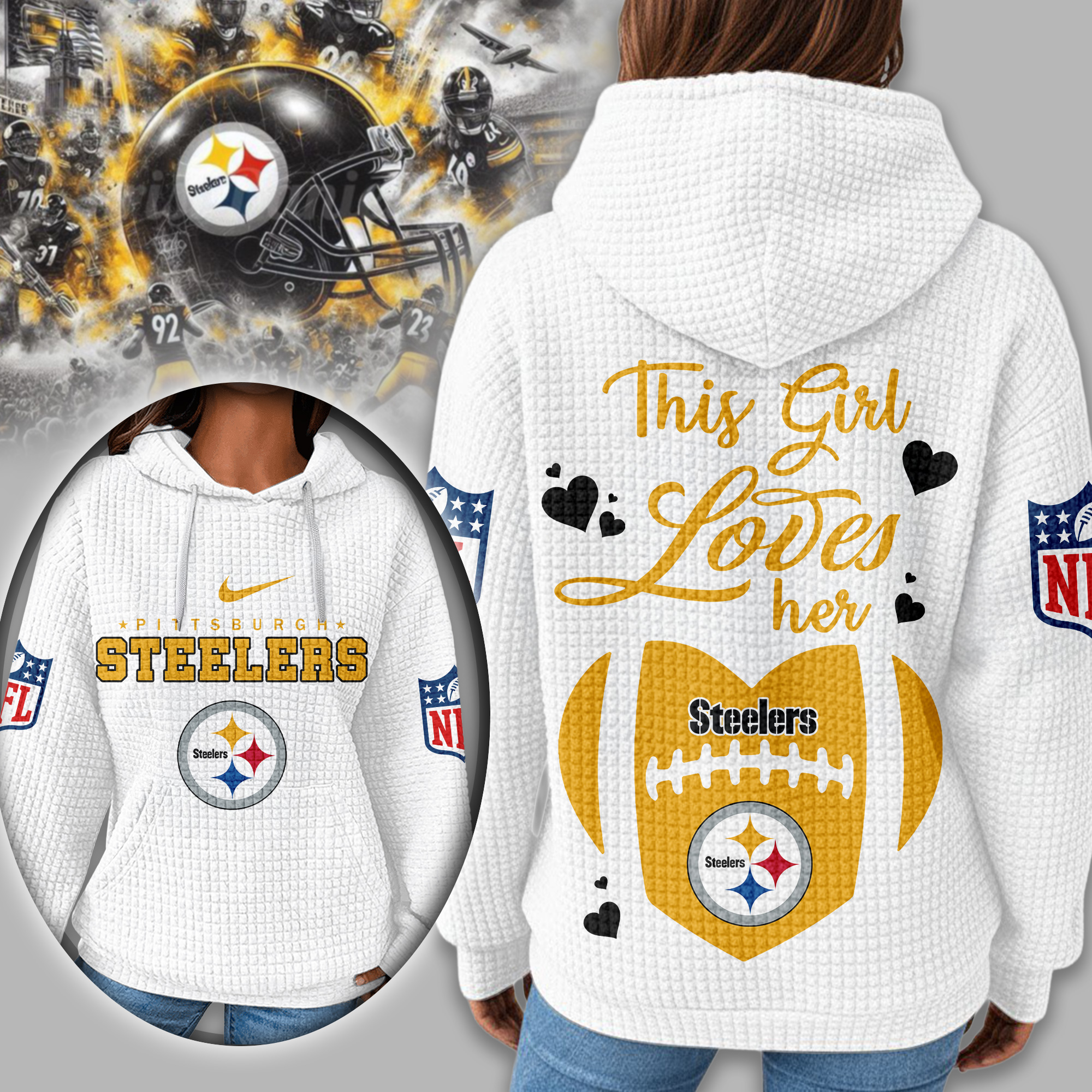 Pittsburgh Steelers | Premium NFL Game Day Waffle Hoodie