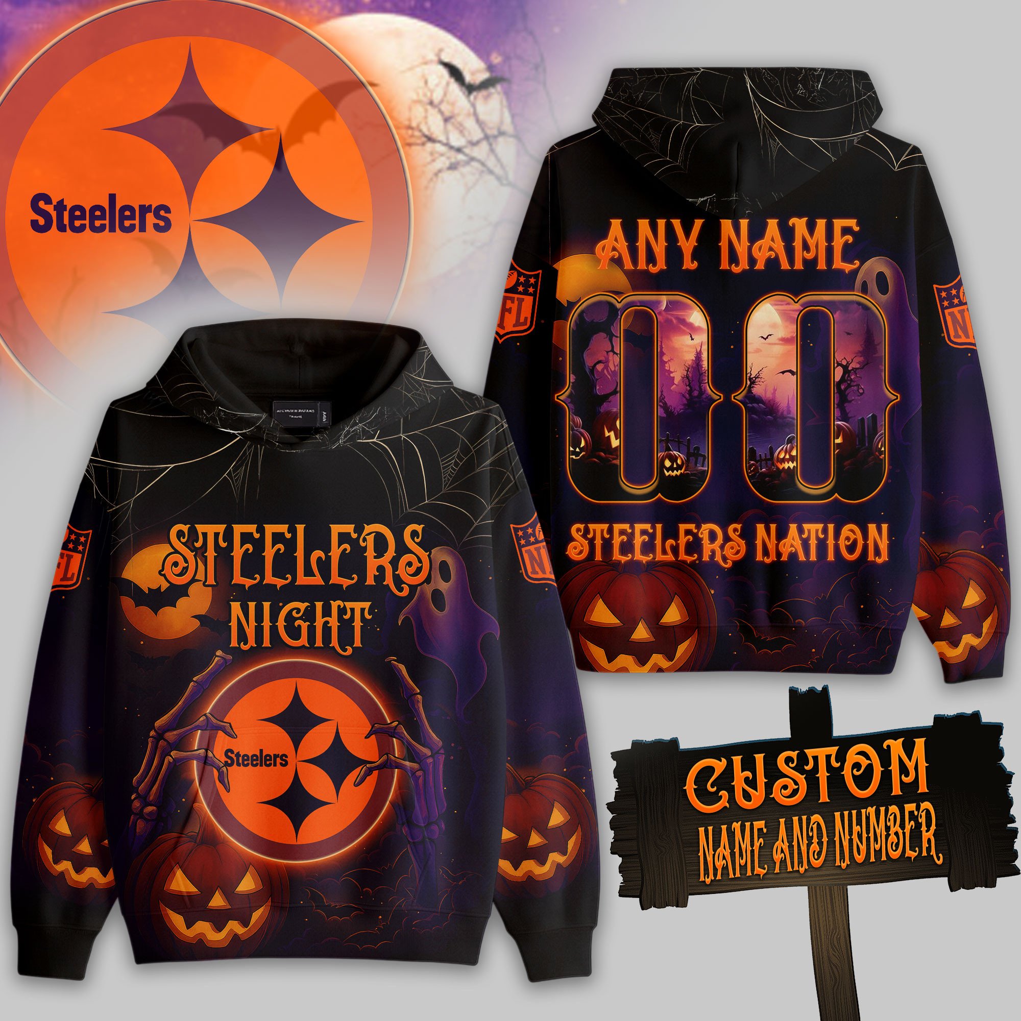 Pittsburgh Steelers | Premium NFL Halloween Night Hoodie