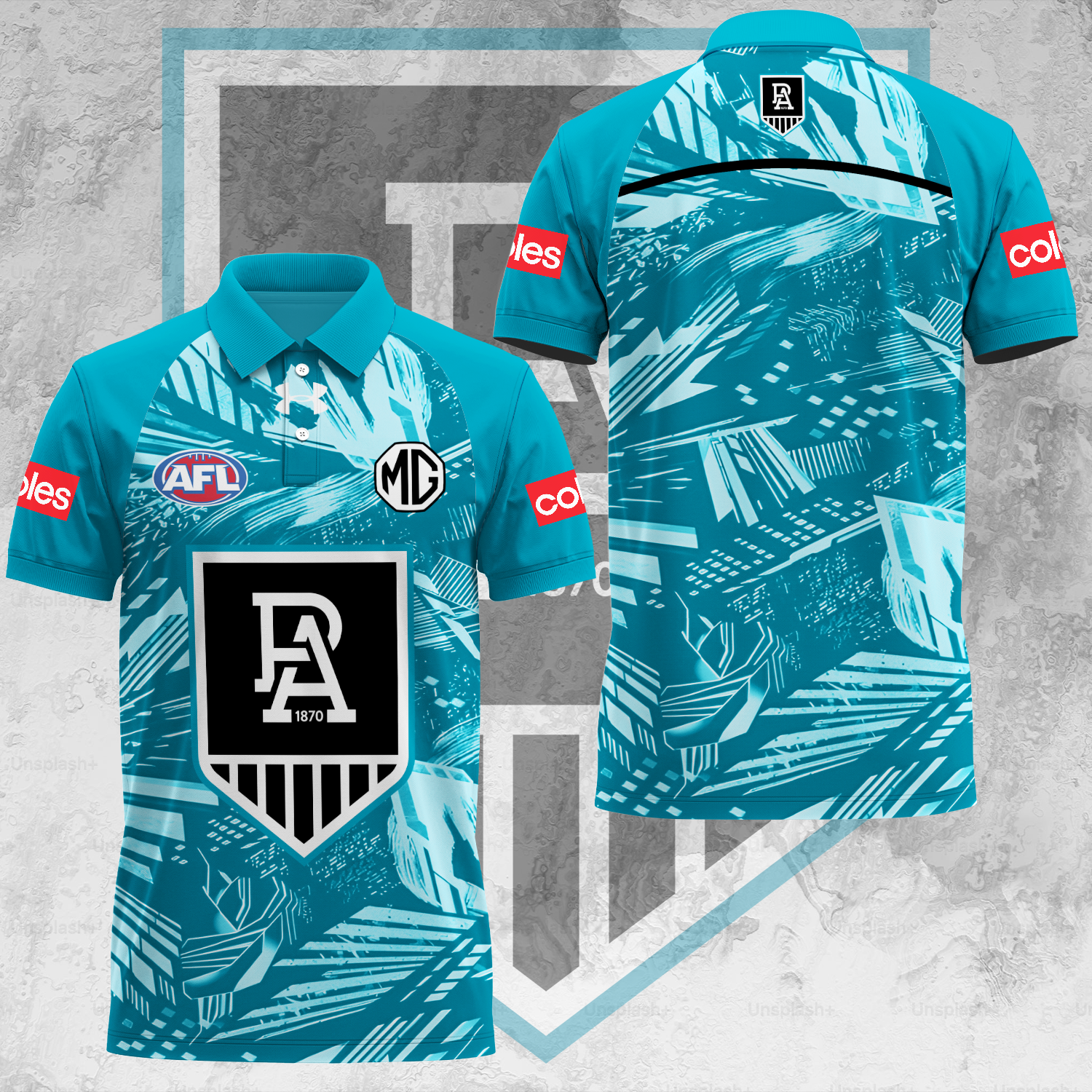 Port Adelaide Football Club AFL 2025 Power Limited Edition Polo Shirt TM V3