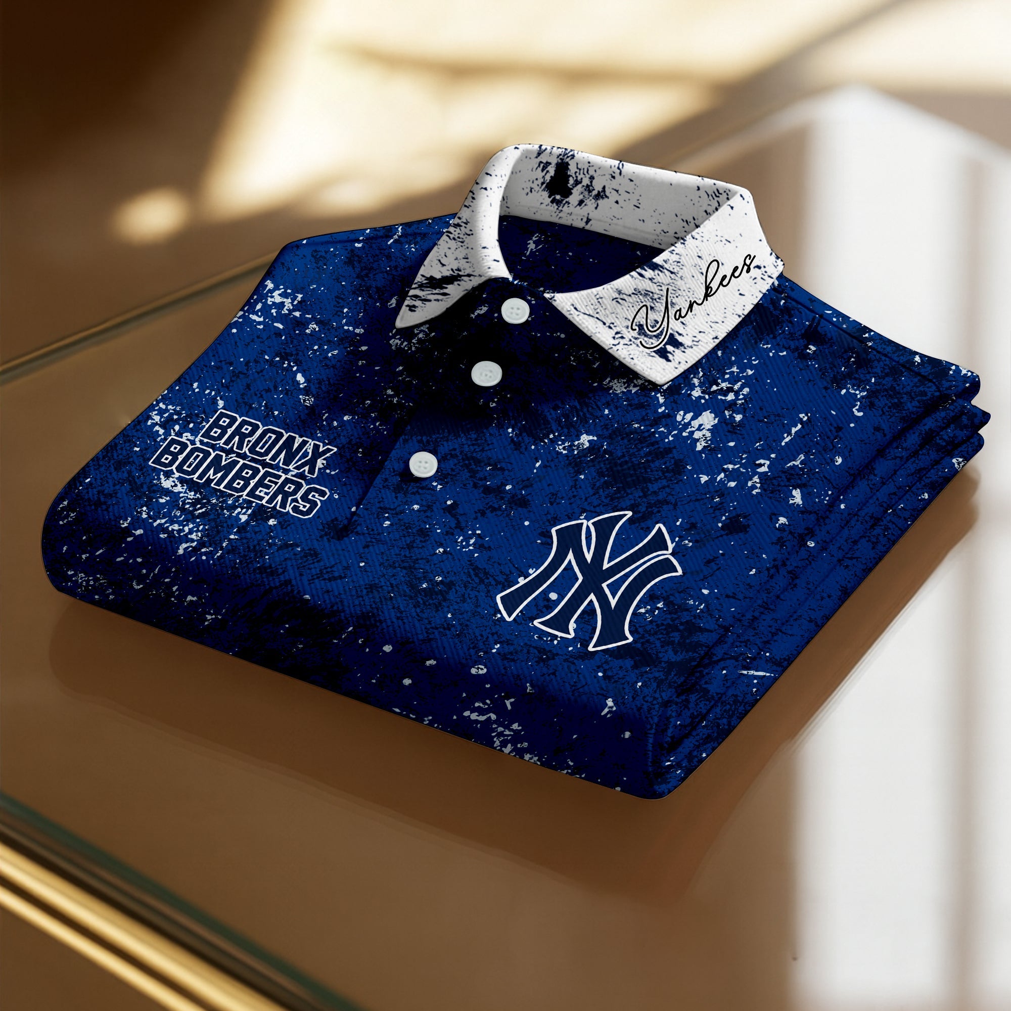 Premium MLB NYY Splatter Polo T-shirt v1 NMD NHM