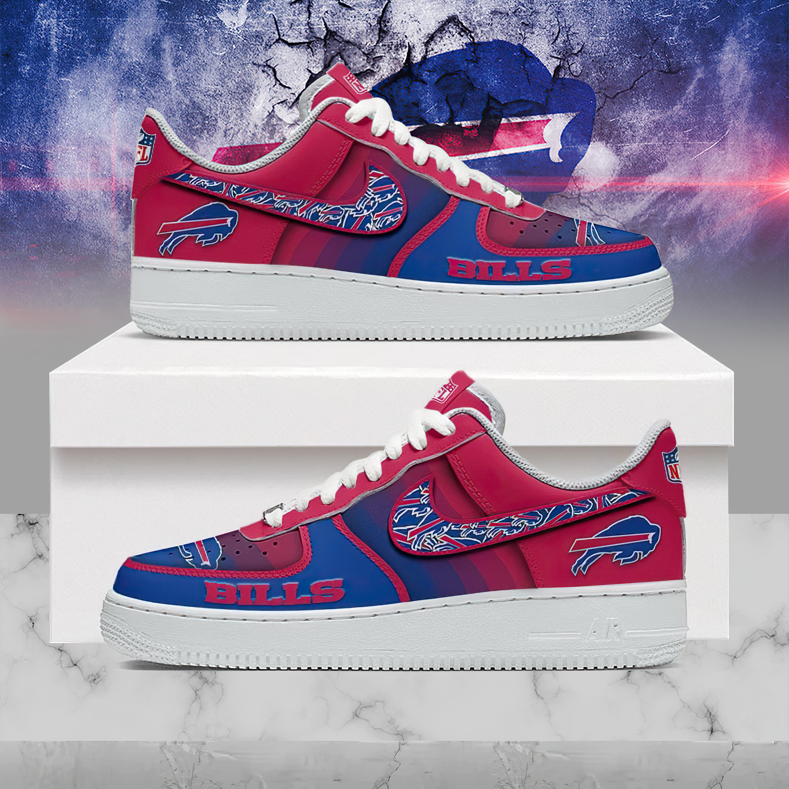 Premium NFL BUF Multicolor AF1 Sneaker V1 NMD25 TTV