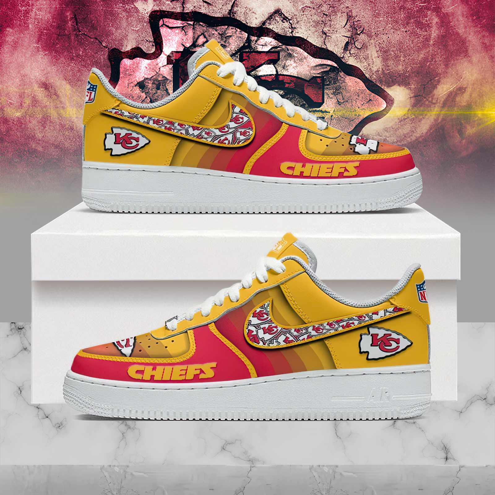Premium NFL KC Multicolor AF1 Sneaker V1 NMD25 TTV