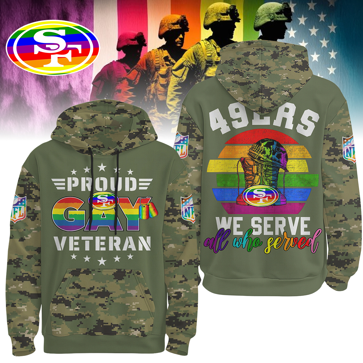San Francisco 49ers | Premium Gay Veteran 3D Hoodie Shirt