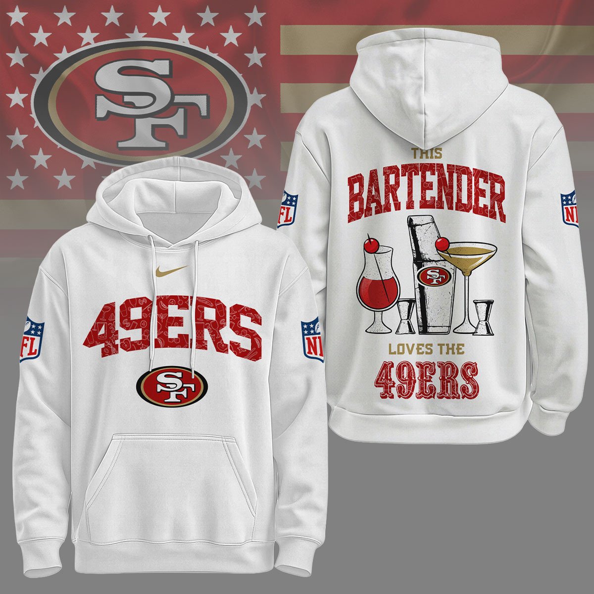 San Francisco 49ers | Premium NFL Bartender Fan Hoodie