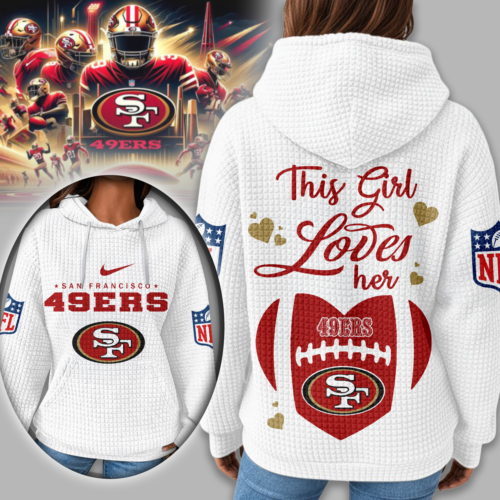 San Francisco 49ers | Premium NFL Game Day Waffle Hoodie