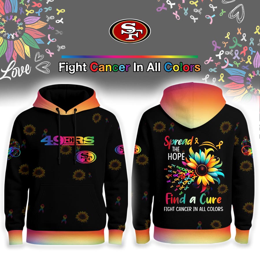 San Francisco 49ers | Premium NFL Rainbow Cancer Awareness Hoodie
