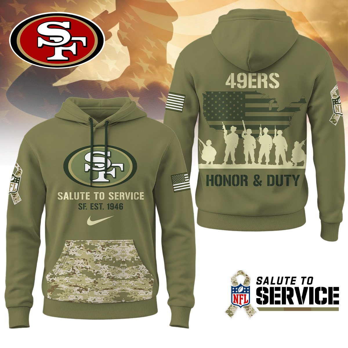San Francisco 49ers | Premium NFL Salute To Service Hoodie