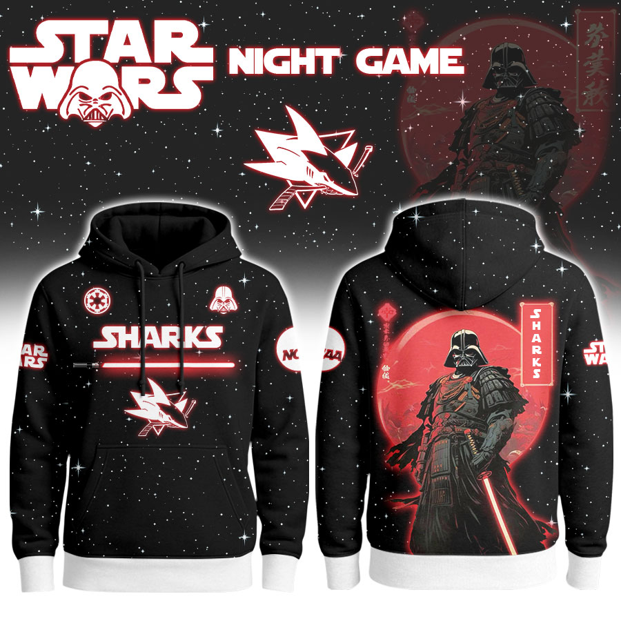 San Jose Sharks | Premium NHL x Night Game Red Moon Star War Limited Editions Hoodie