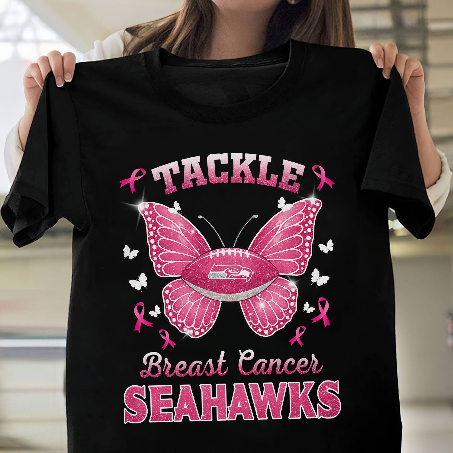 SEA x NFL Tackle Breast Cancer 2D Shirt DatND ThuongNH