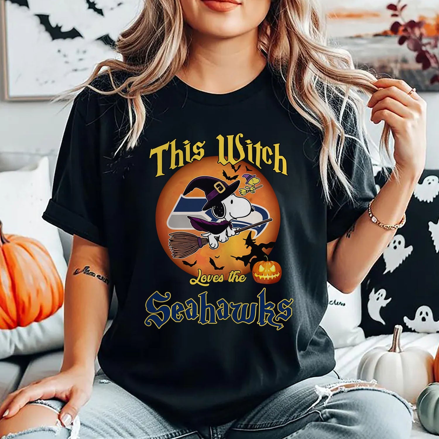 SEA x NFL This Witch Snoopy Love This 2D Shirt DatND DVT