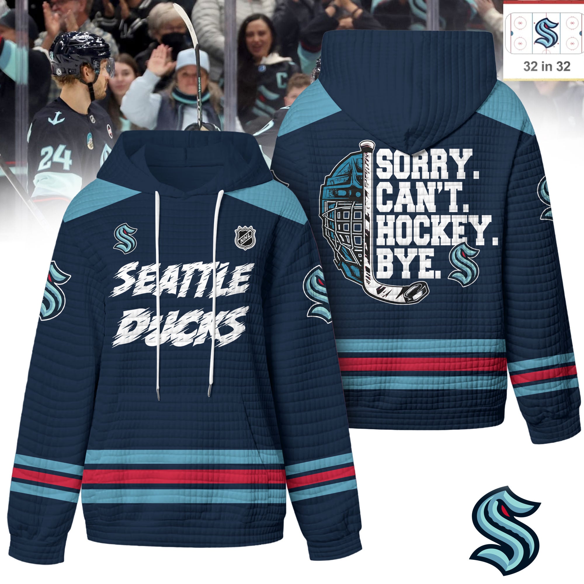 Seattle Kraken | Premium NHL Sorry Busy Hockey Waffle Hoodie