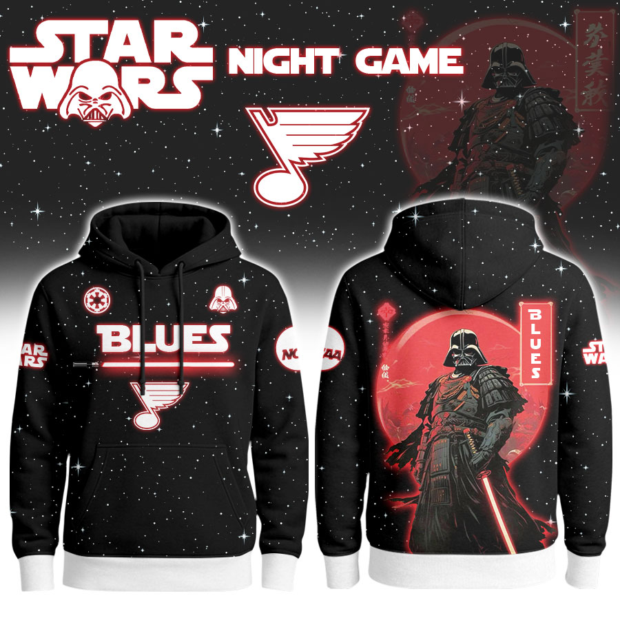 St. Louis Blues | Premium NHL x Night Game Red Moon Star War Limited Editions Hoodie