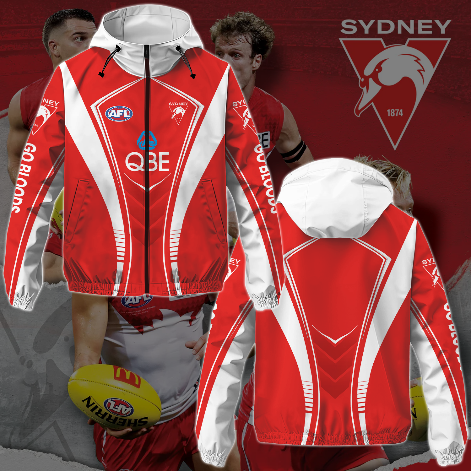 Sydney Swans 4 AFL 2025 Windbreaker Jacket TM NTA V2