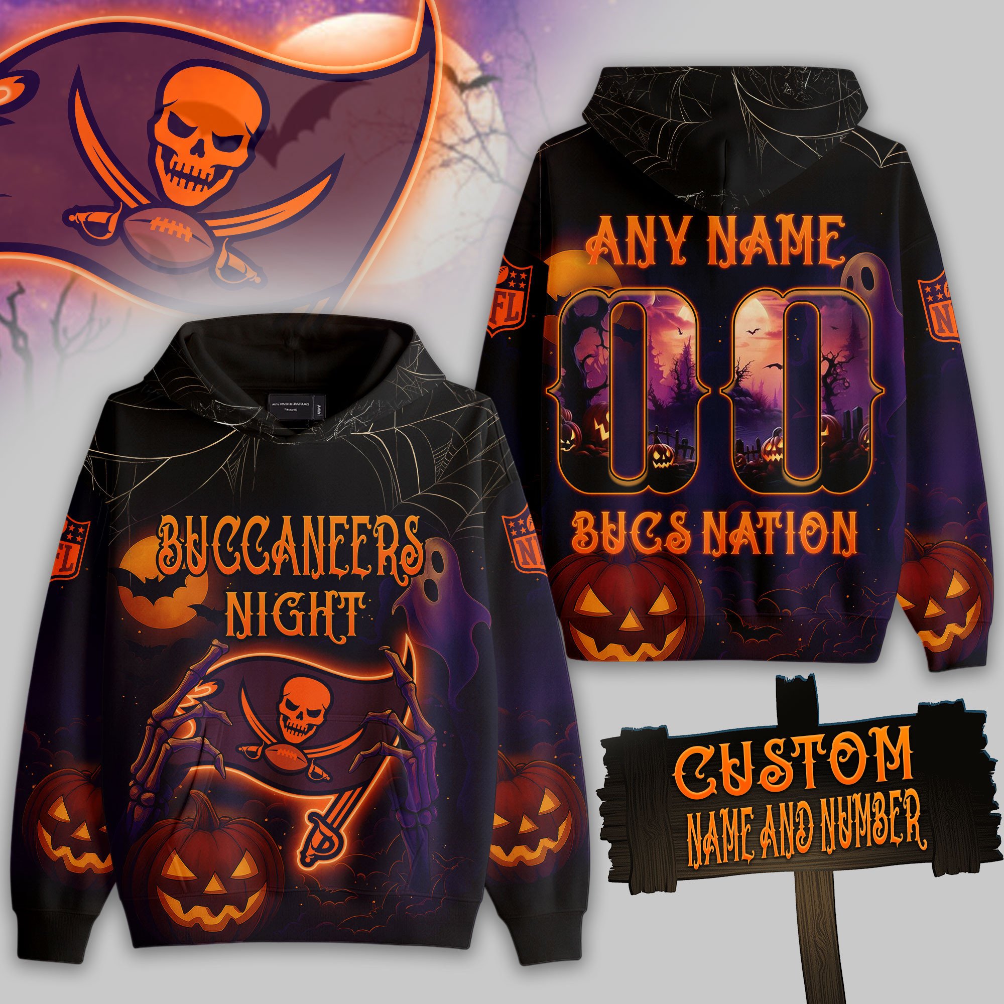 Tampa Bay Buccaneers | Premium NFL Halloween Night Hoodie