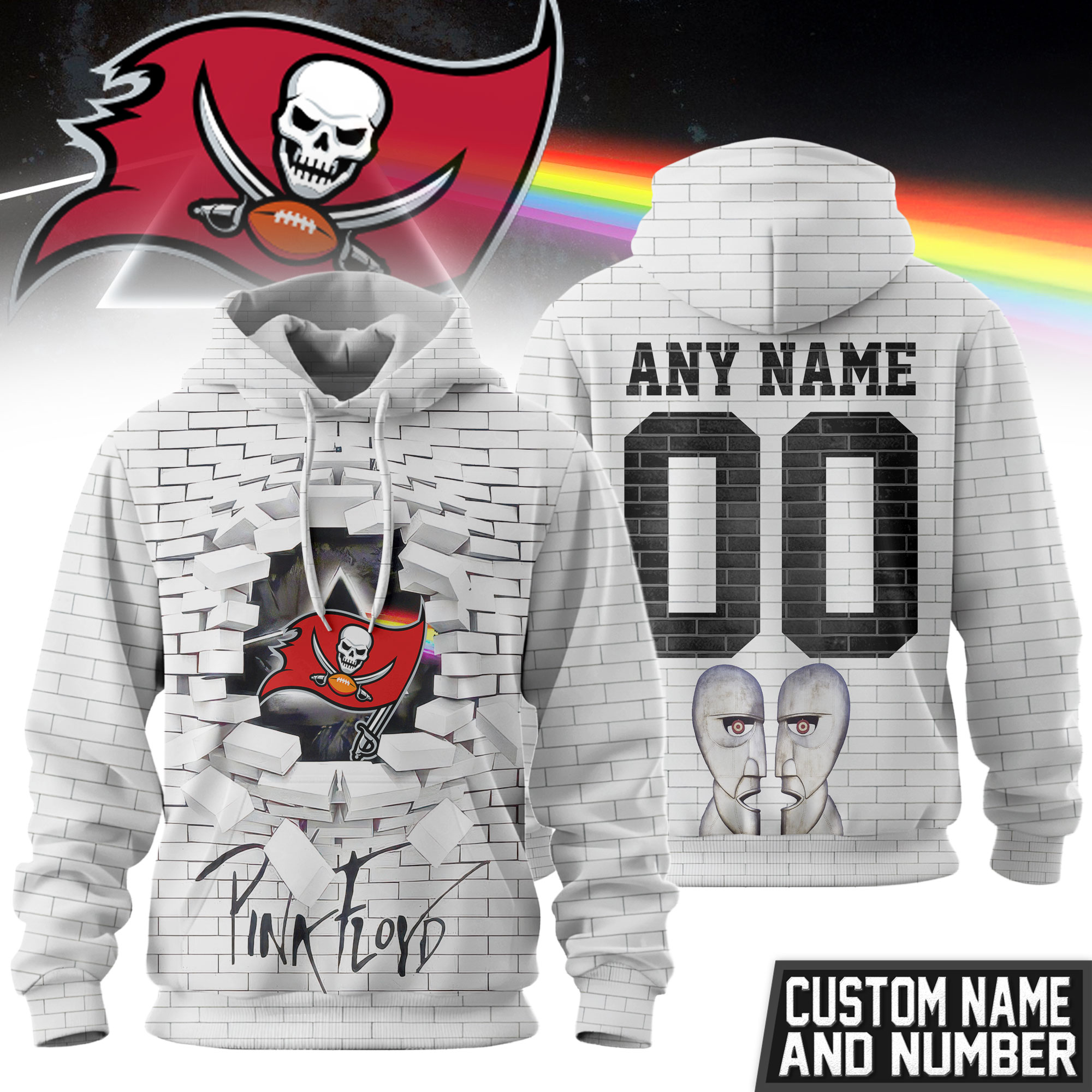 Tampa Bay Buccaneers | Premium NFL Pink Floyd 3D Hoodie