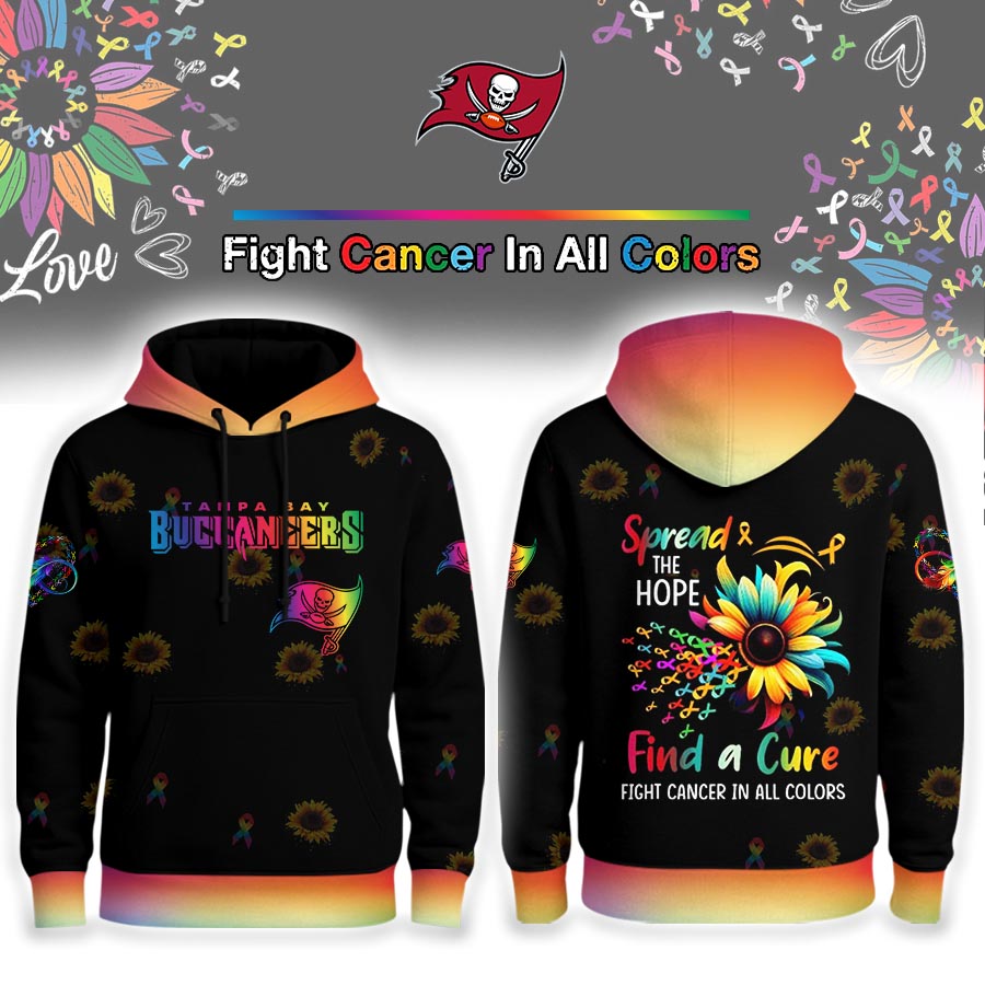 Tampa Bay Buccaneers | Premium NFL Rainbow Cancer Awareness Hoodie