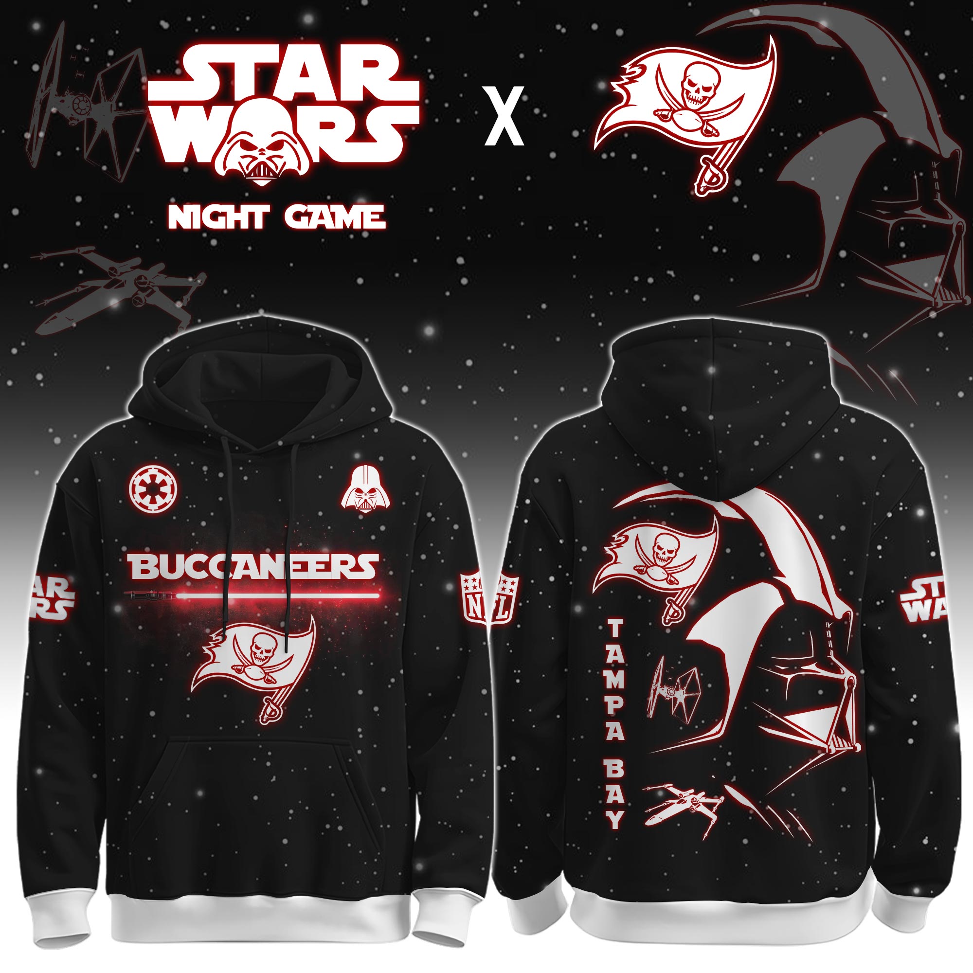 Tampa Bay Buccaneers | Premium NFL x Star War Night Game Limited Editions Hoodie