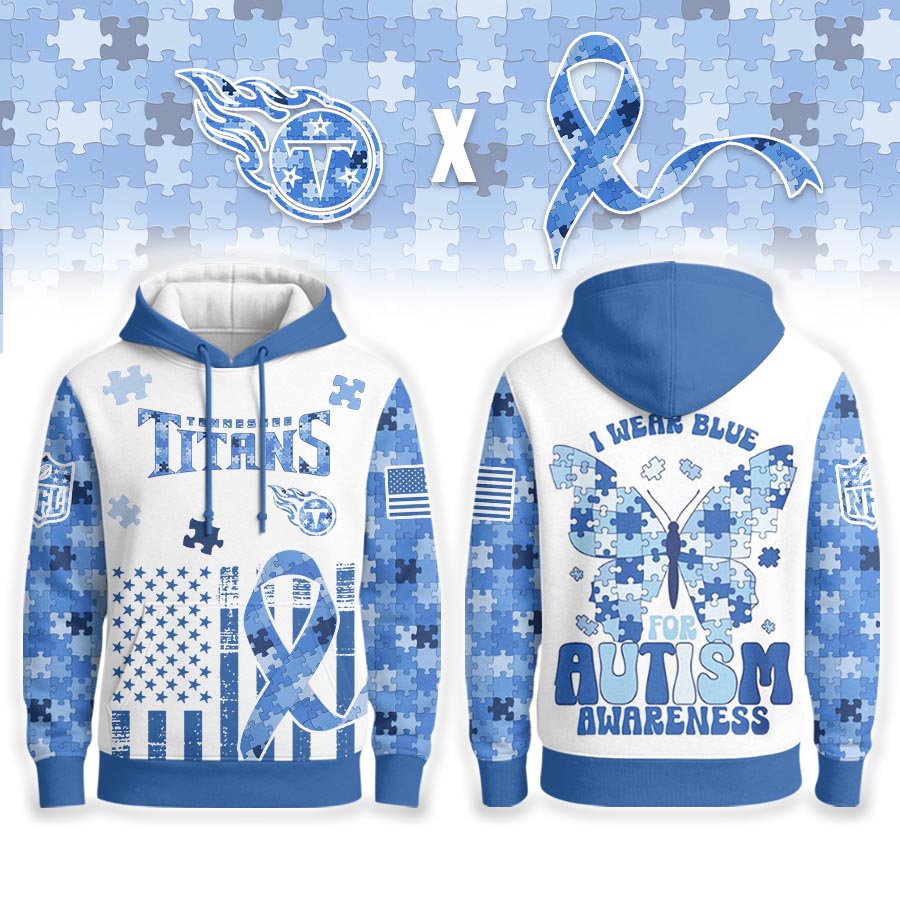 Tennessee Titans | Premium NFL Autism Awareness Blue Hoodie