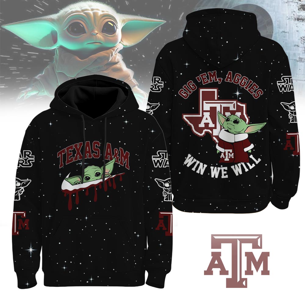 Texas A&M Aggies | Premium NCAA Baby Yoda Hoodie