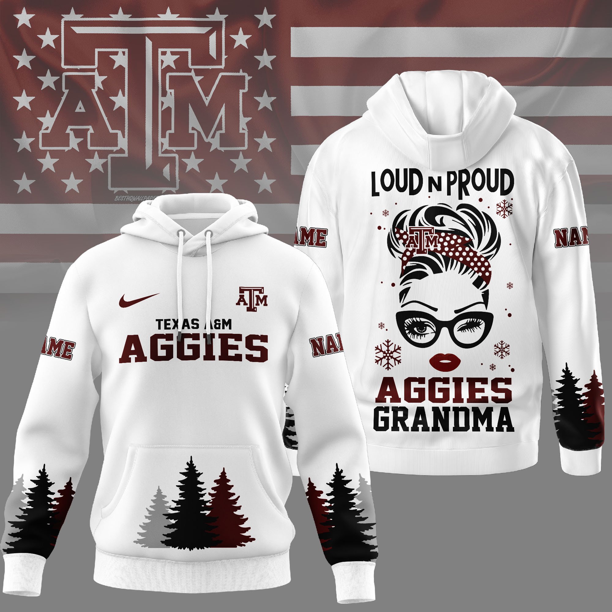 Texas A&M Aggies | Premium NCAA Loud and Proud Grandma Hoodie