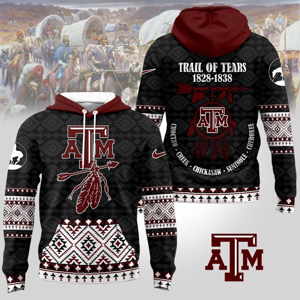 Texas A&M Aggies | Premium NCAA Trail of Tears Awareness 3D Hoodie