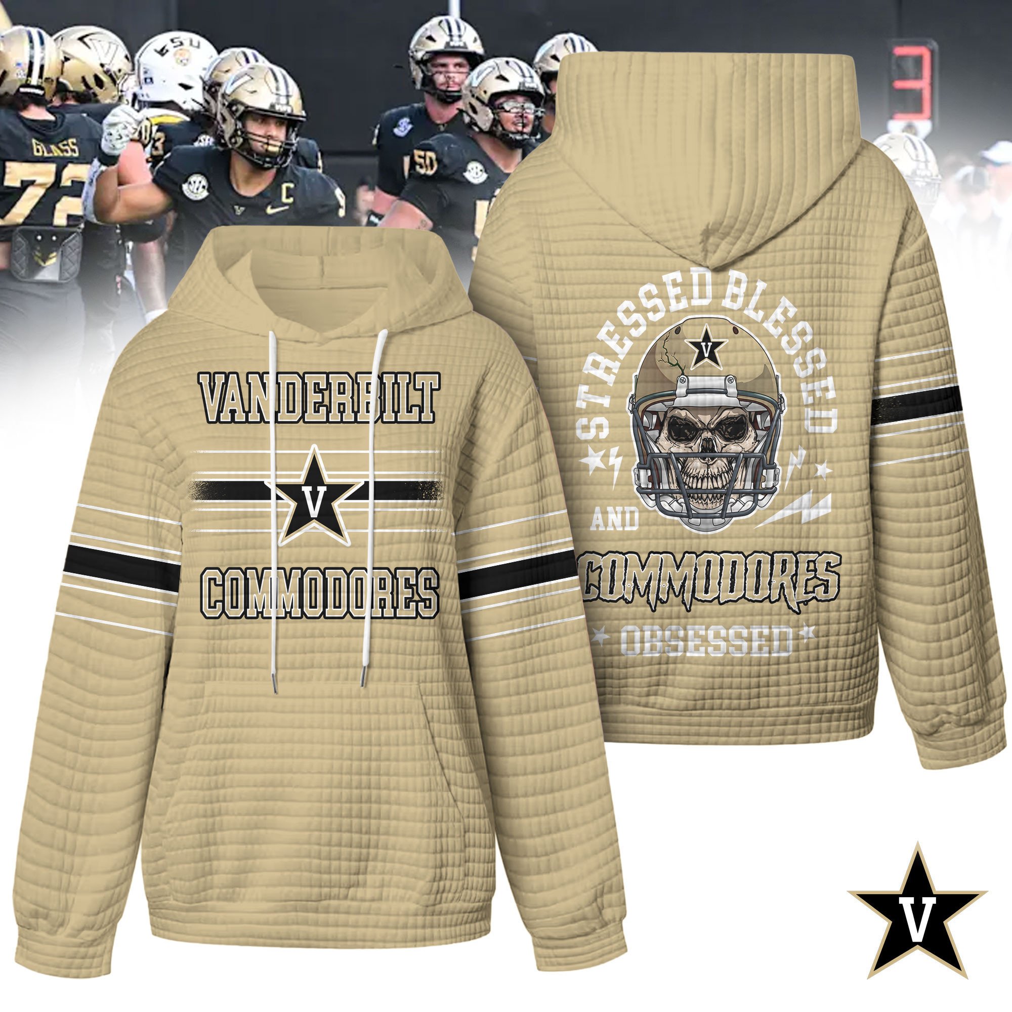 Vanderbilt Commodores | Premium NCAA Obsessed Waffle Hoodie