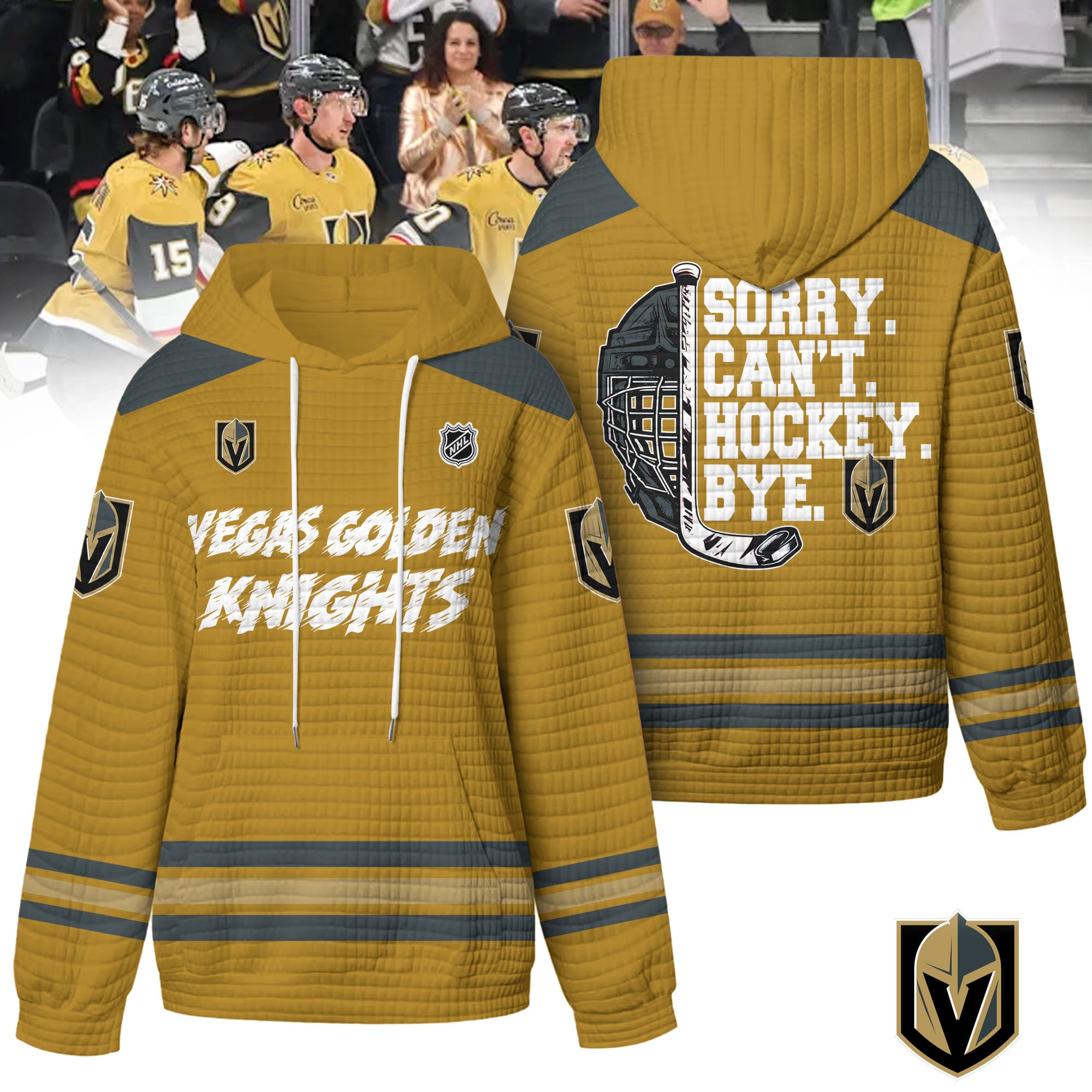 Vegas Golden Knights | Premium NHL Sorry Busy Hockey Waffle Hoodie