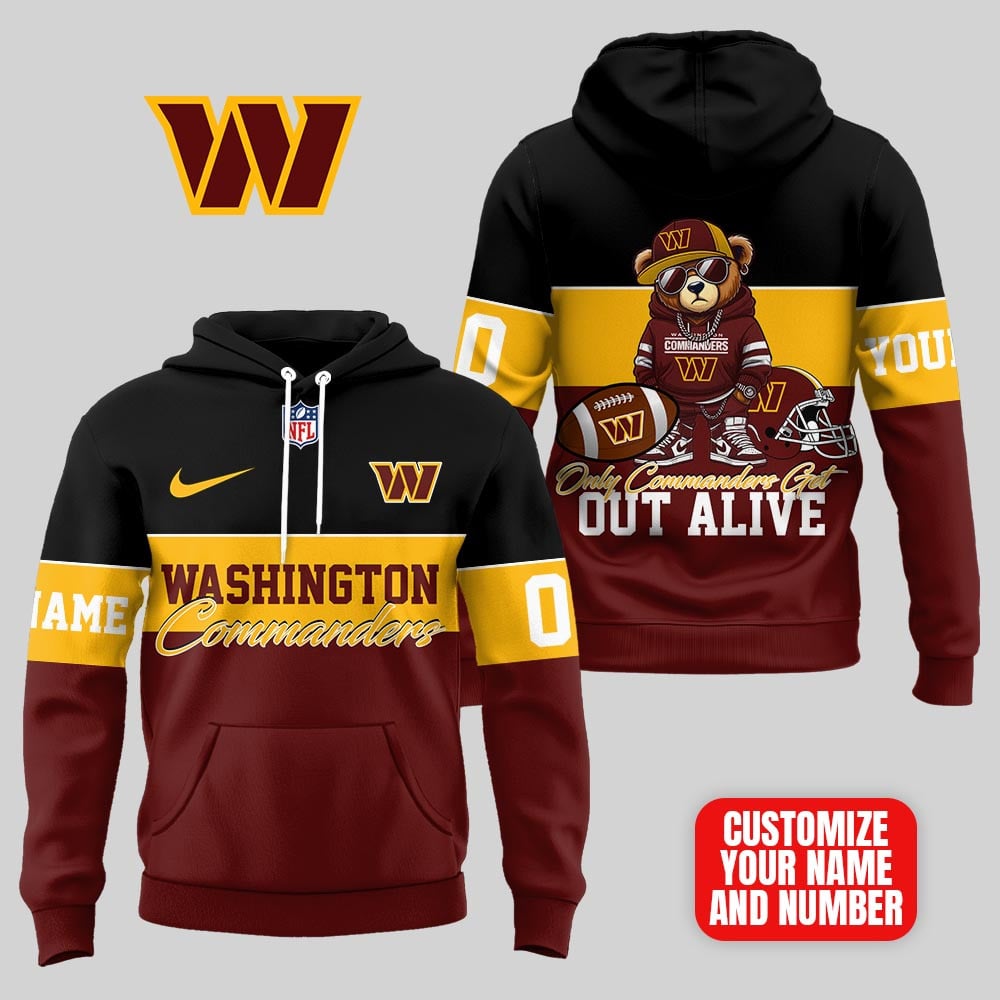 Washington Commanders | Premium NFL Customizable Teddy Bear Hoodie