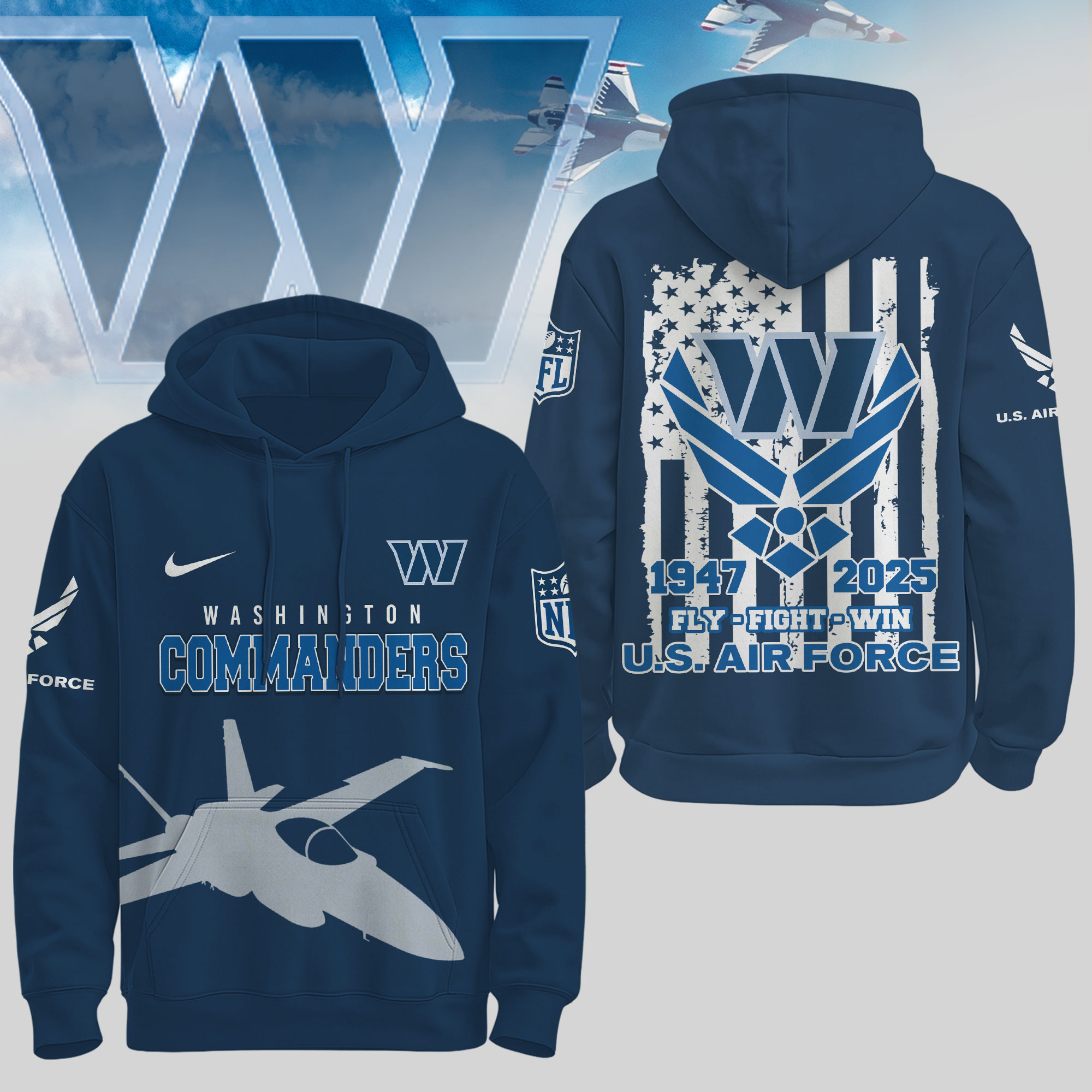 Washington Commanders | Premium NFL U.S. Air Force 78th Anniversary Hoodie