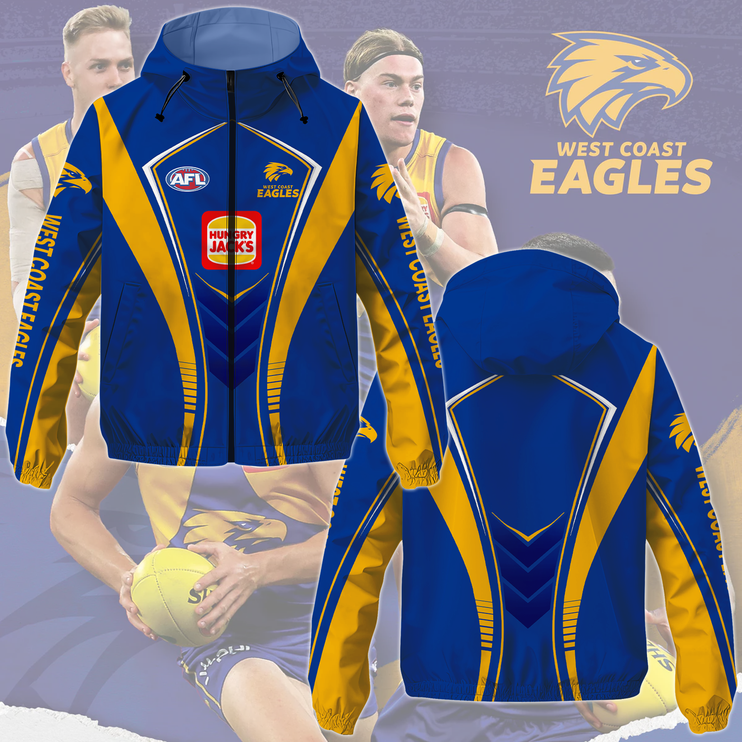 West Coast Eagles 3 AFL 2025 Windbreaker Jacket TM NTA V2
