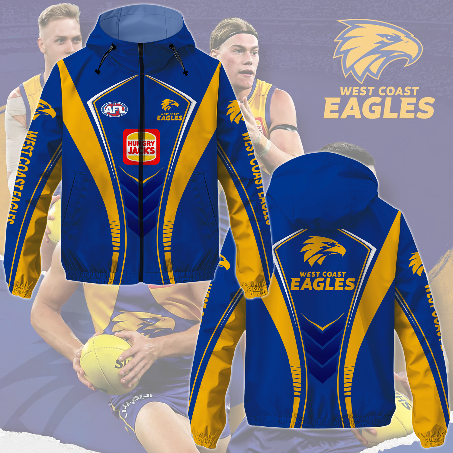 West Coast Eagles 4 AFL 2025 Windbreaker Jacket TM NTA V2