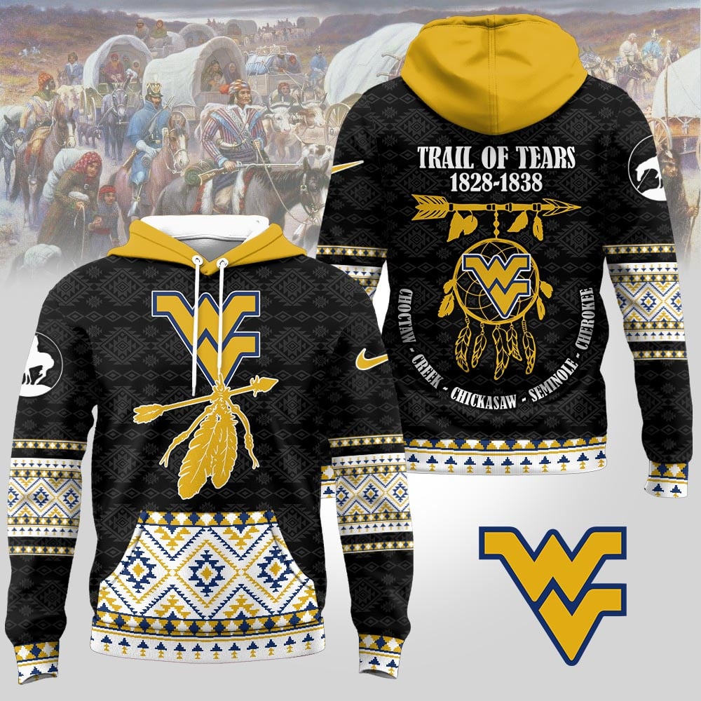 West Virginia Mountaineers | Premium NCAA Trail of Tears Awareness 3D Hoodie