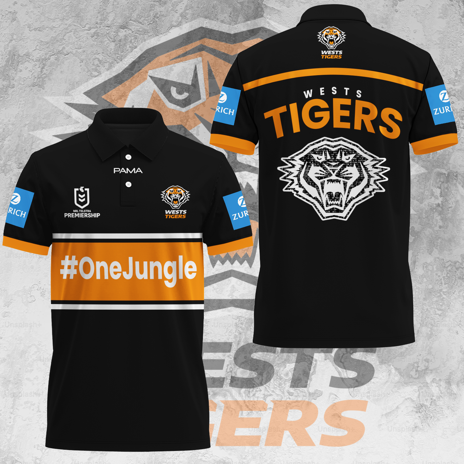 Wests Tigers NRL 2025 Polo Shirt TM V1 NTA