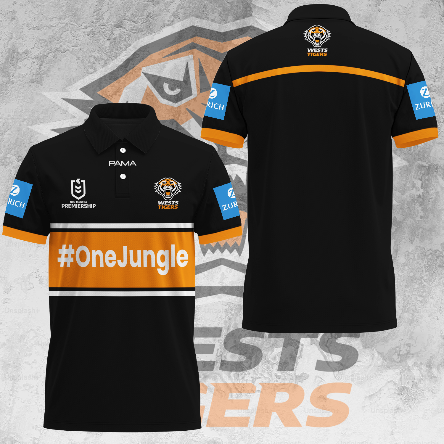 Wests Tigers NRL 2025 Polo Shirt TM V4 NTA